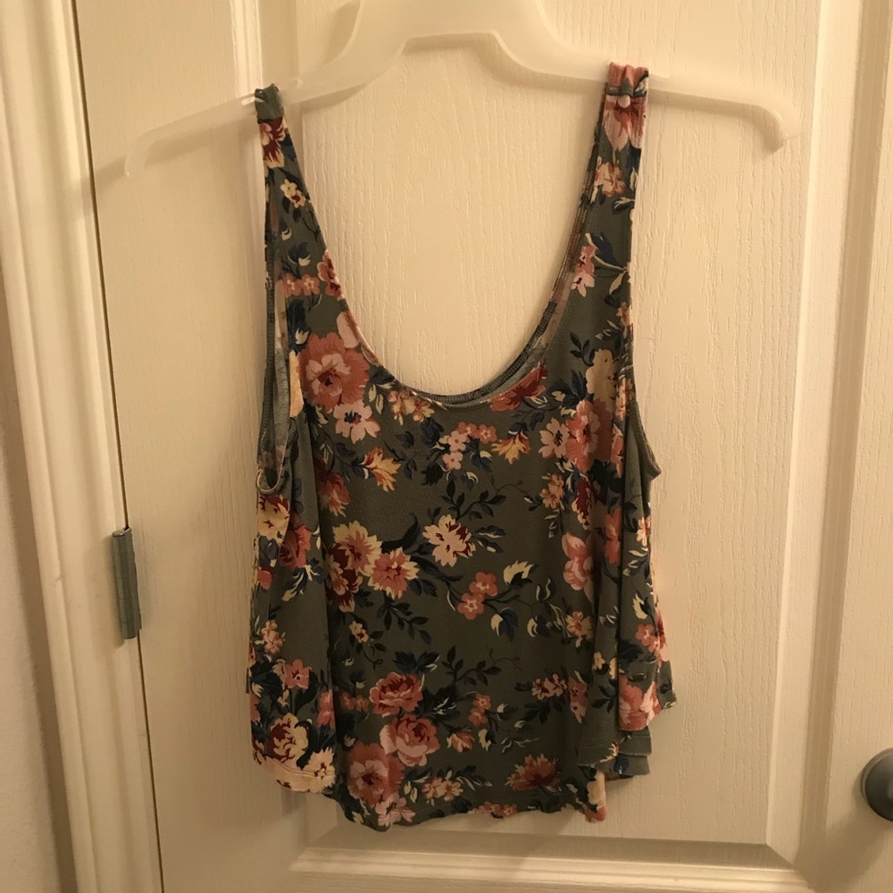 AE Soft & Sexy Green Floral Swing Tank S